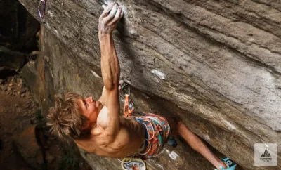 Alex Megos makes the first ascent of Slice of Heaven (9b) in Nowra