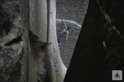 Jenya Kazbekova climbs Dreamcatcher (9a), a year after becoming a mother