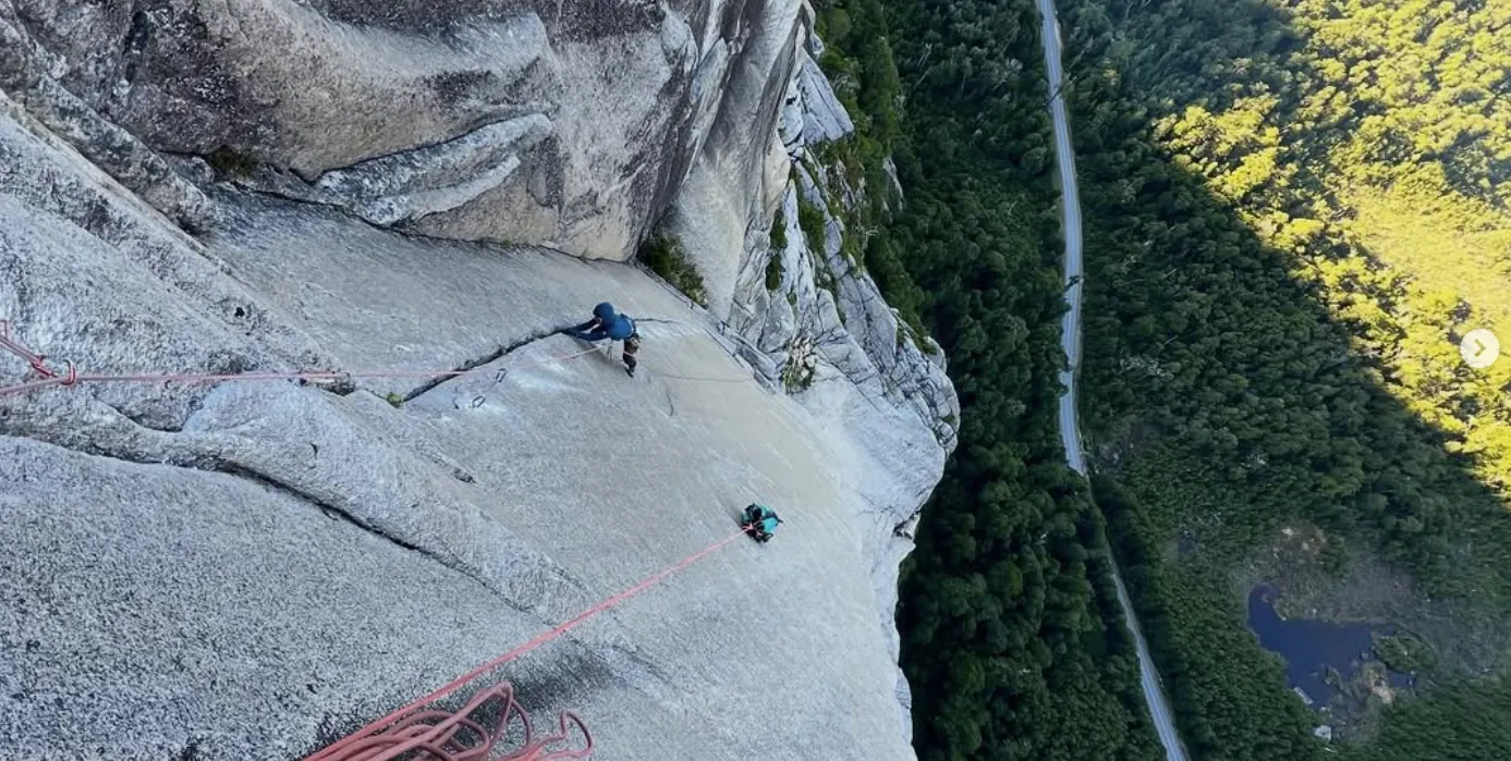Chilean climbers Raimundo De Andraca and Fernanda Carabias open a massive 600m line on La Zaranda.
