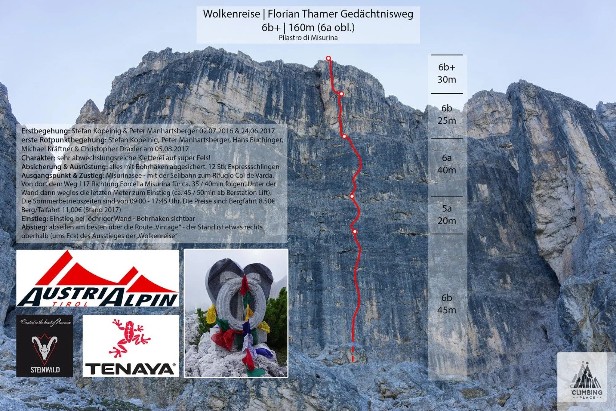 Topo de Wolkenreise - Florian Thamer Gedächtnisweg - Pilastro di Misurina (7+), Pilastro di Misurina