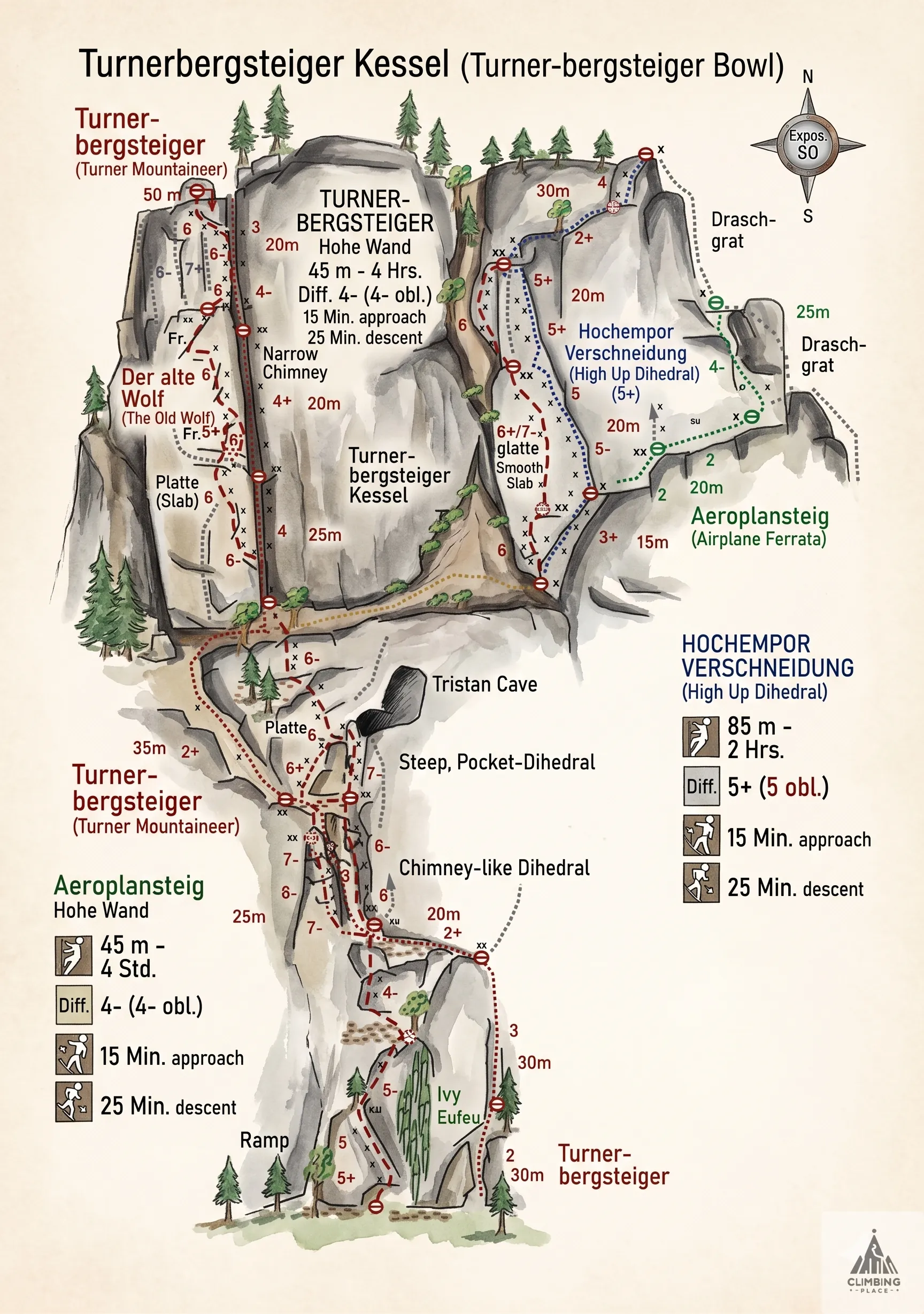 Topo de Hochempor Verschneidung - Hohe Wand (5+), Hohe Wand