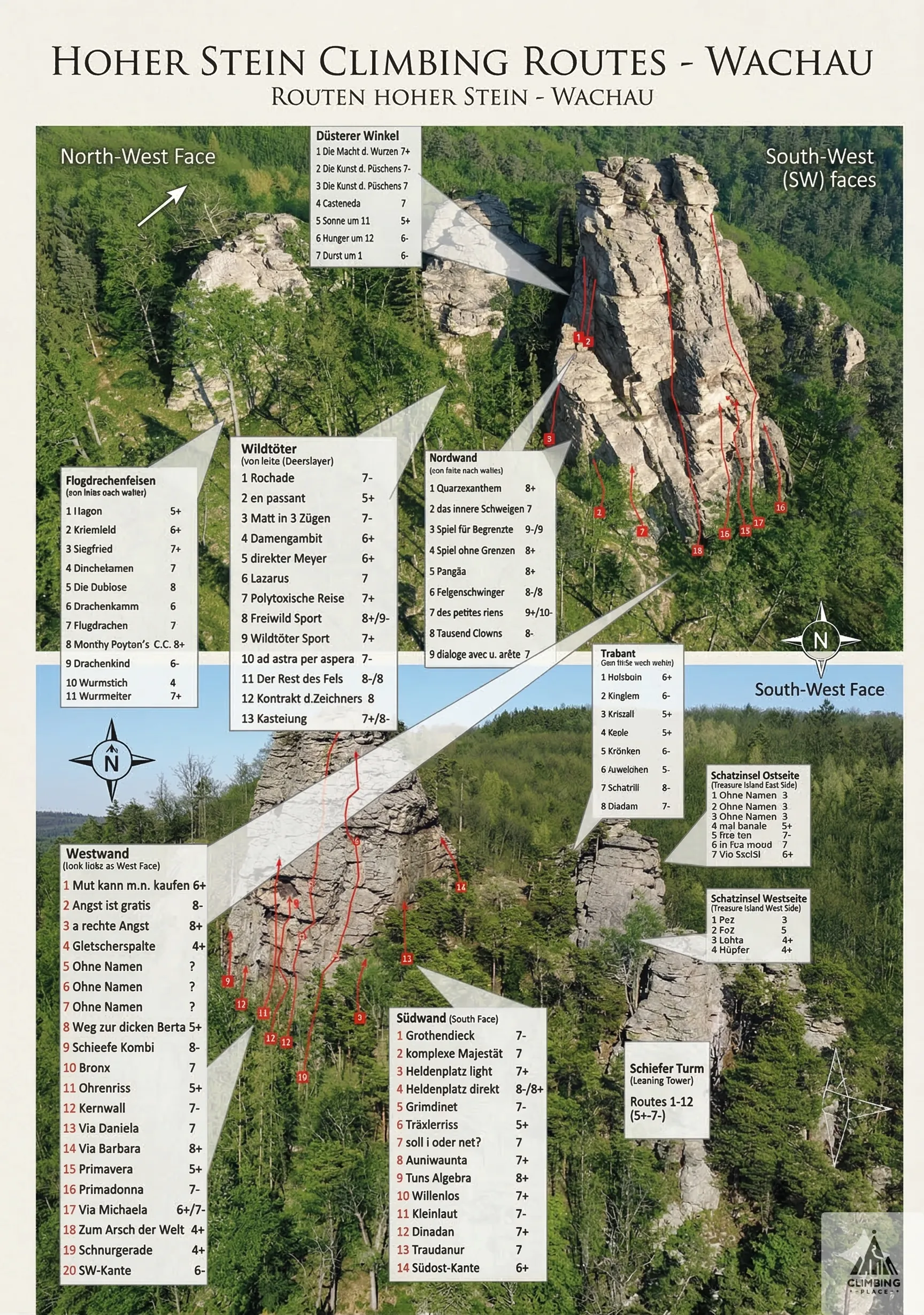 Topo de Via Michaela (6+/7-), Hoher Stein