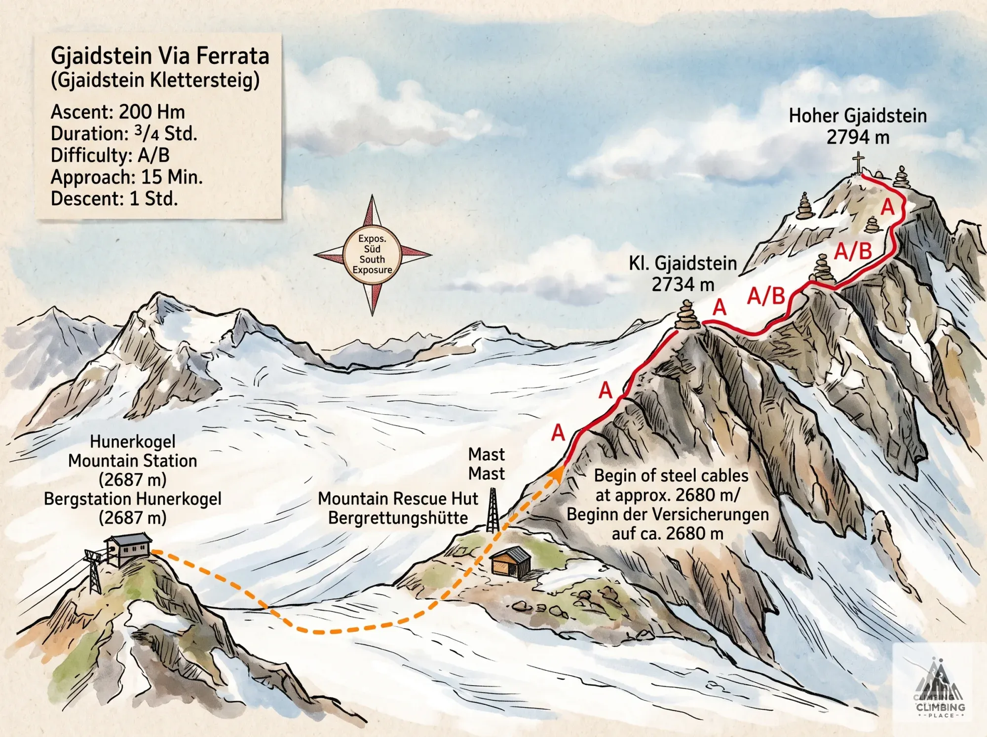 Topo Gjaidstein (A/B), Dachstein Mountains