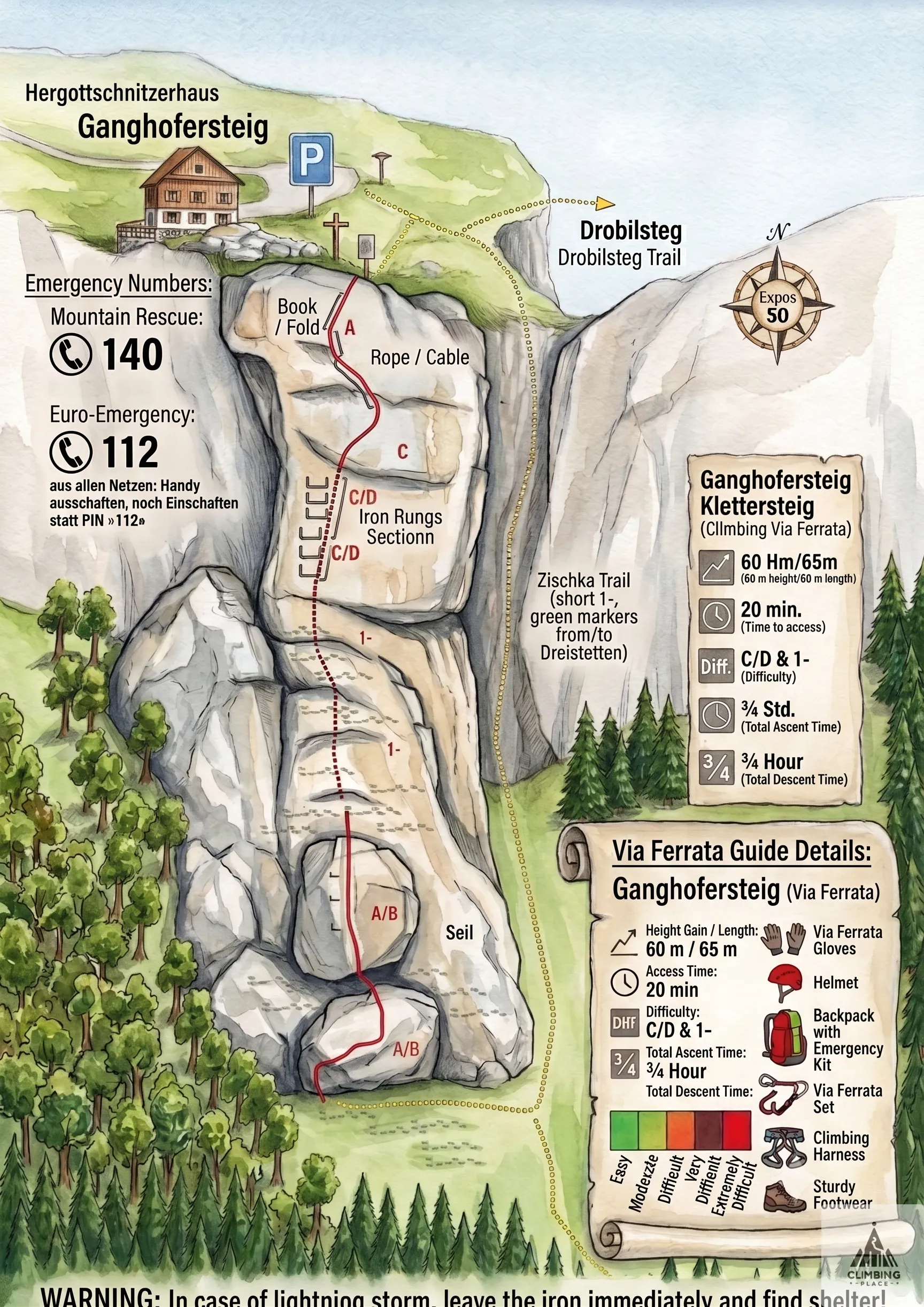Topo de Ganghofersteig (C/D), Gutensteiner Alpen