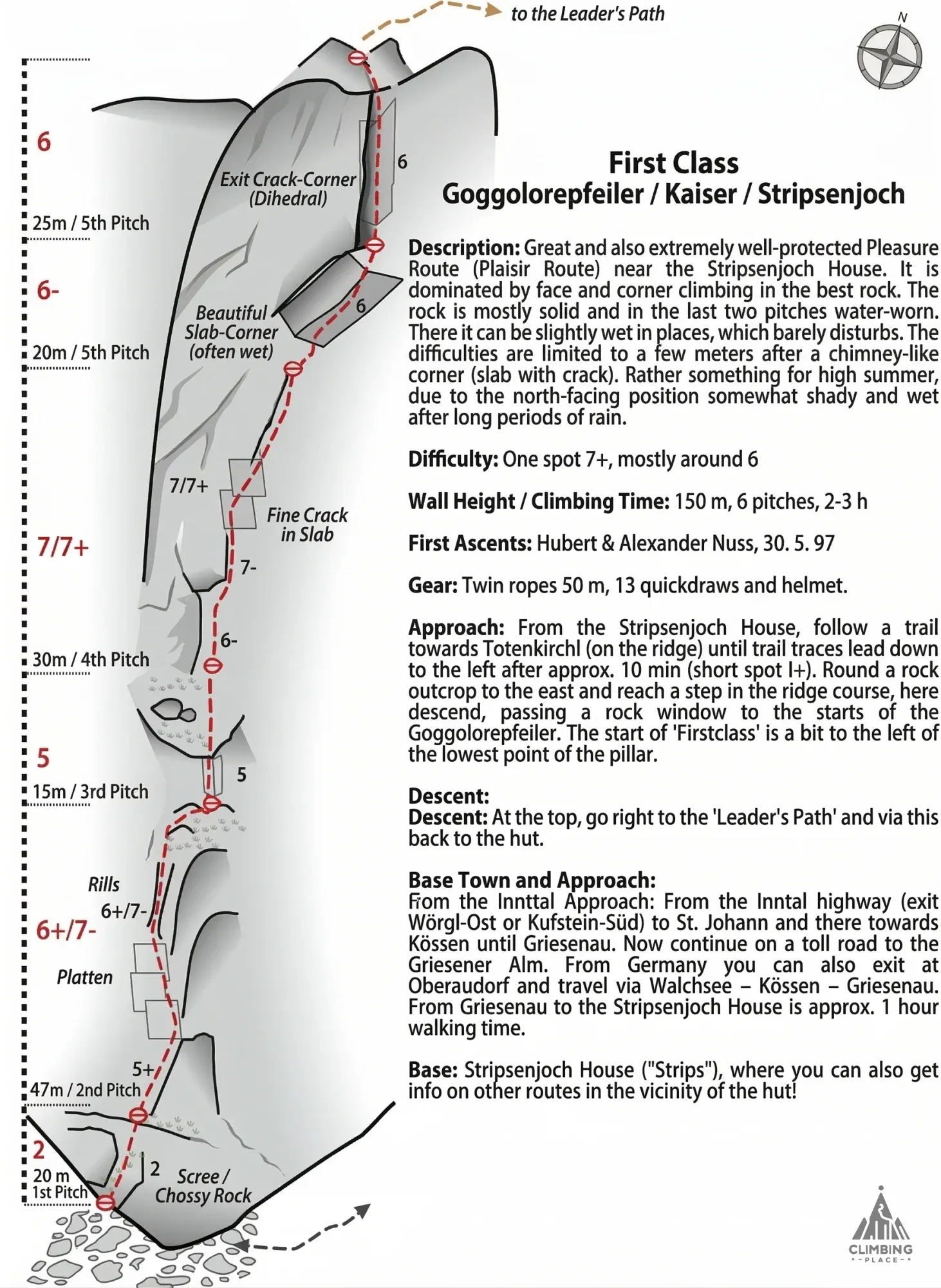 Topo de First Class (7+), Goggolorepfeiler - Totenkirchl